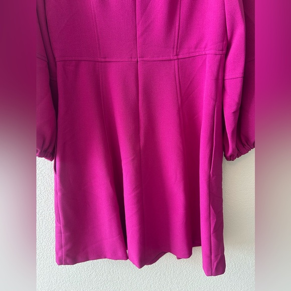 Eliza J Long Sleeve Fit & Flare Magenta Dress With Pockets Size 8 - Picture 7 of 7